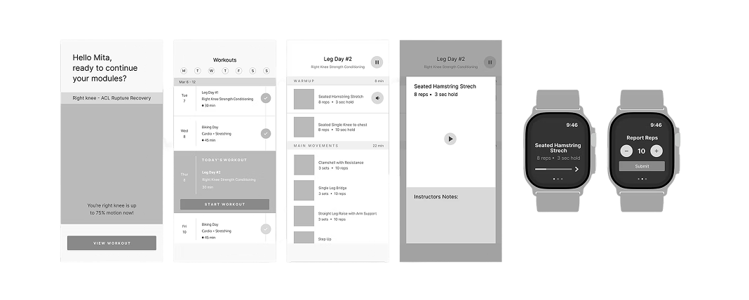 PTPAL design iteration 1 — Version 1: Mobile App + Watch